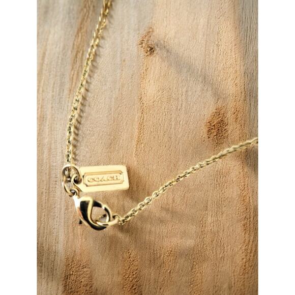 Y2K Coach 96916/96321 Gold & Crystal OP Art Necklace & Earring Set - Picture 5 of 9